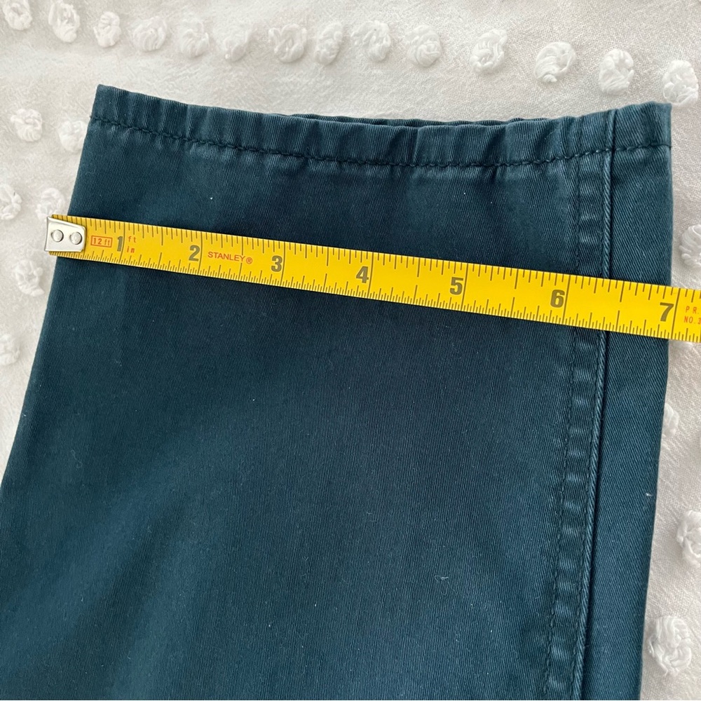 Talbots Slim Ankle Pants Size 12 flat Front Teal Green Cotton Cargo - Picture 5 of 7